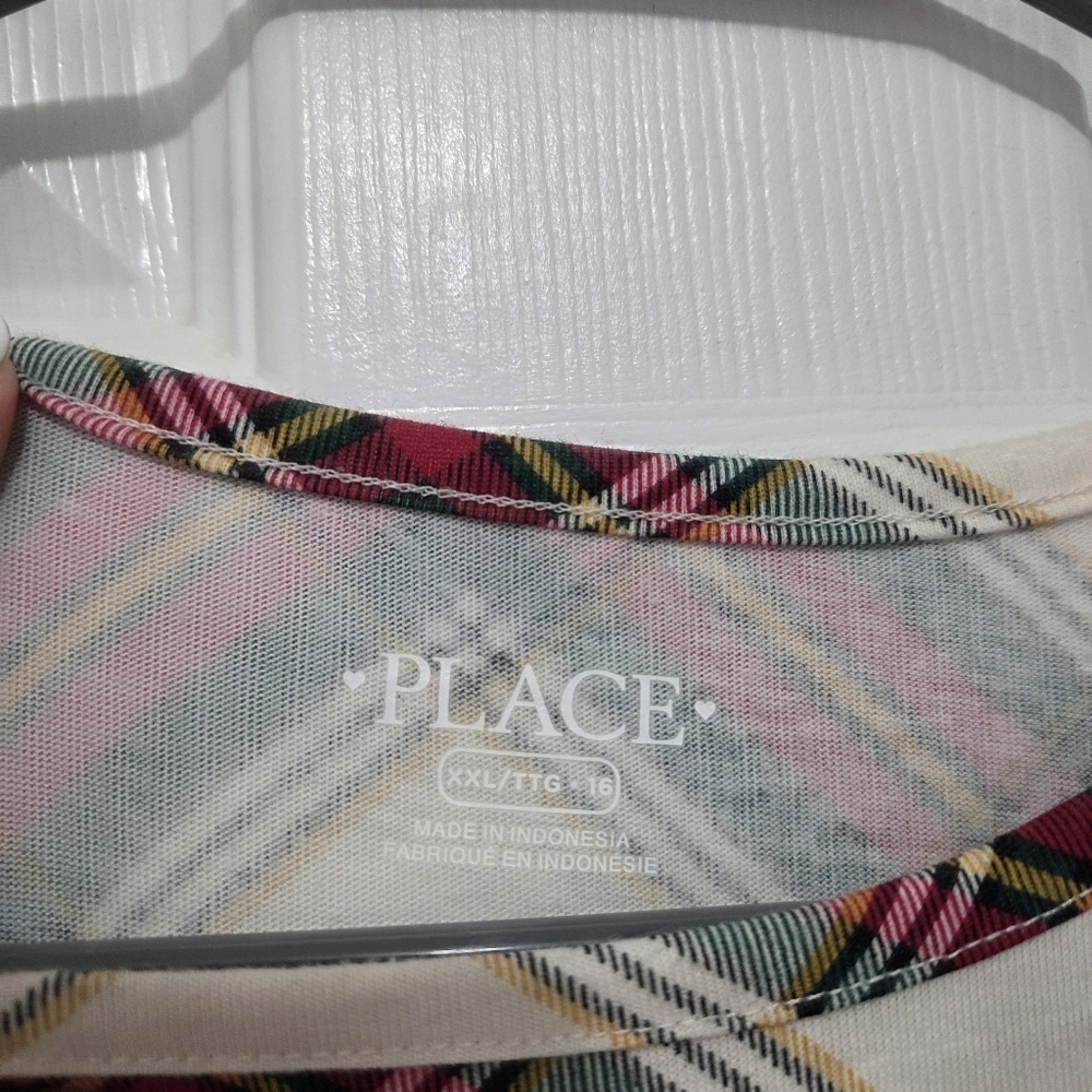 The Children's Place Holiday Plaid Long Sleeve Skater Dress Size XXL - Picture 4 of 11